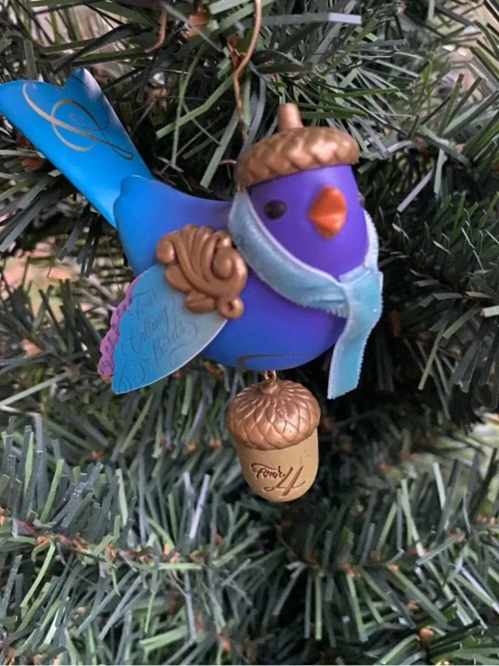 Hallmark 2014 4 Four Calling Birds 12 Days of Christmas bird ornament
